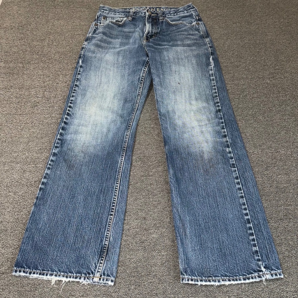 Y2K American Eagle Bootcut Jeans Men's 29x30 Medium Wash Blue Denim Streetwear